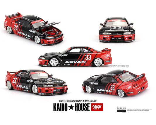 (Pre-order) Kaido House x Mini GT 1:64 Nissan Skyline GT-R (R33) Kaido Works ADVAN