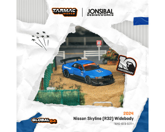 (Preorder) Tarmac Works 1:64 Nissan Skyline (R32) Widebody Tarmac Works 10th Anniversary Limited Edition